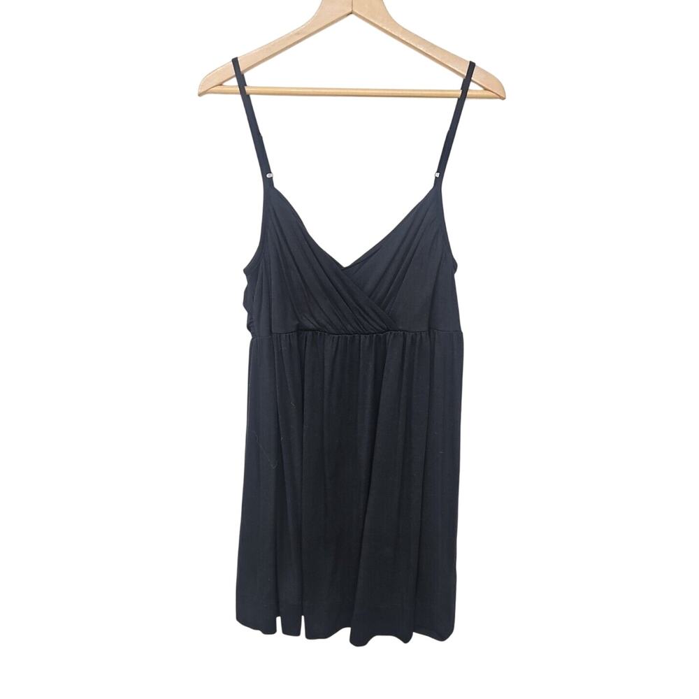Elle BabyDoll Empire Waist Dress Sz XL Y2K Flowing Sun Cover Black Beach